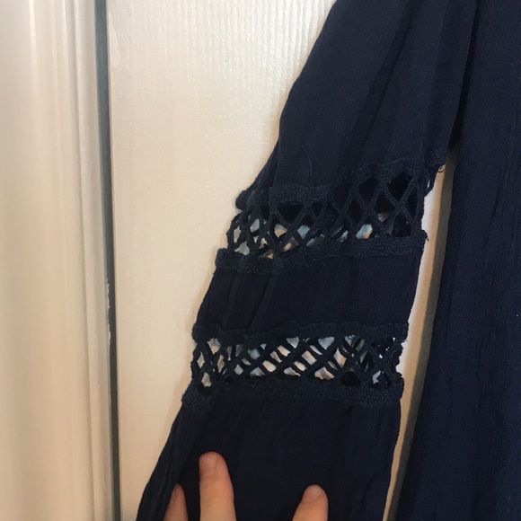 Guess Off-shoulder Navy boho dress - Picture 3 of 4